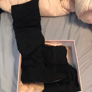 Black over the knee boots. Brand new. Wide calf
